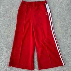 BDG Red Wide Leg Pants with Sporty Stripes